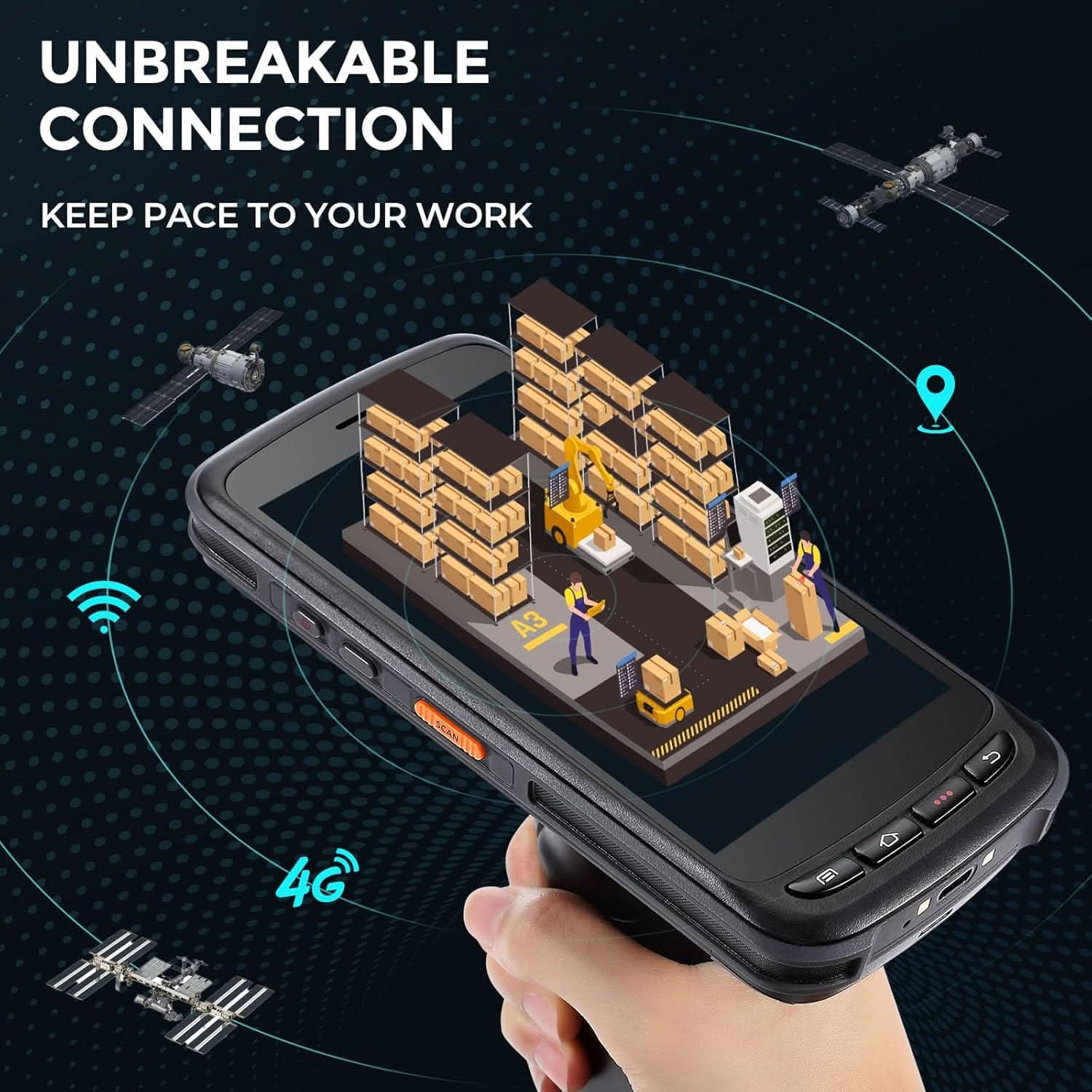 MUNBYN IPDA087P Android 13 with Zebra SE4750 Barcode Scanner