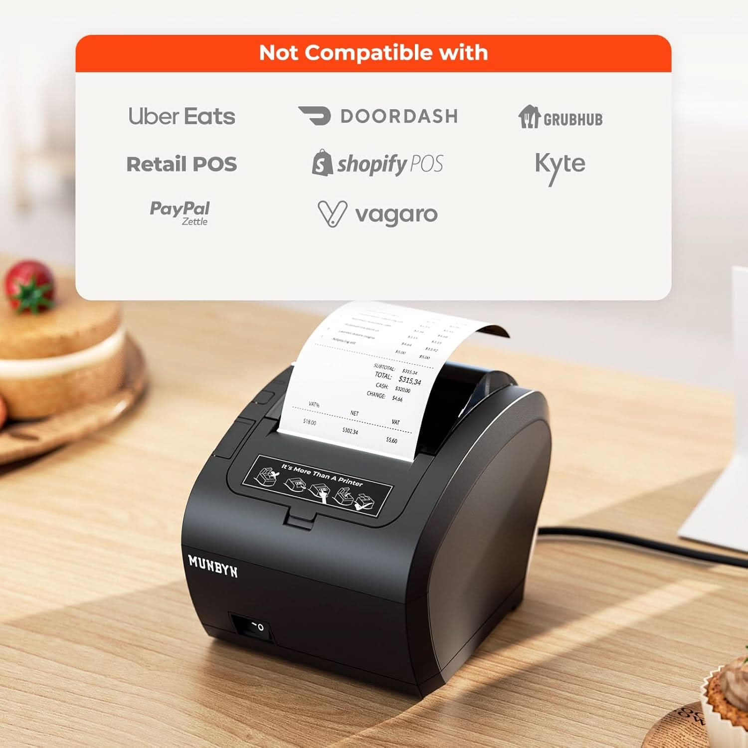 MUNBYN P047 WiFi Receipt Printer POS Printer (Upgrade)