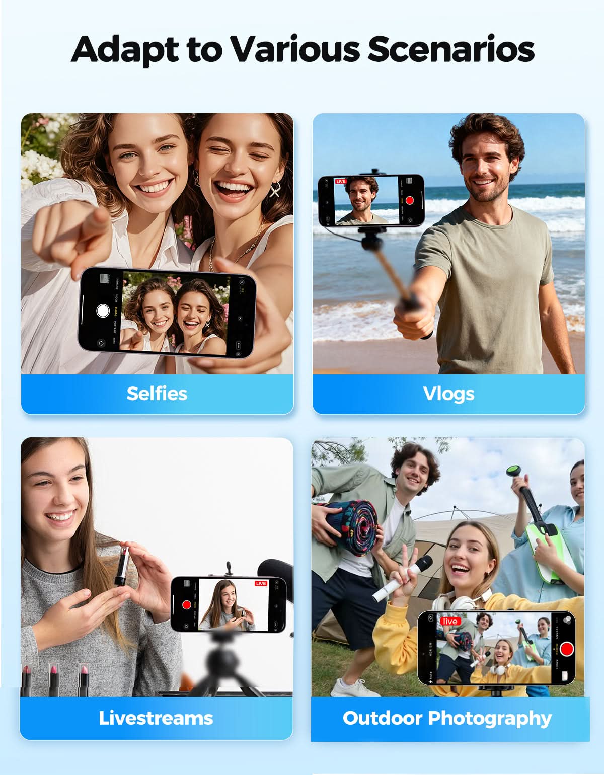 MUNBYN Magnetic Wireless Selfie Monitor with Bluetooth Remote