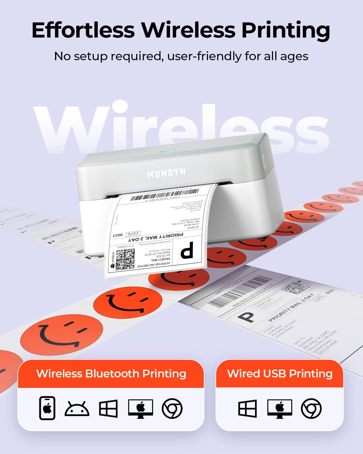 MUNBYN RealWriter 403B wireless thermal label printer