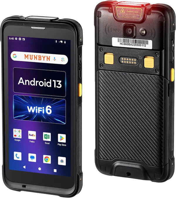 MUNBYN IPDA101 Android 13 with Zebra SE4710 Barcode Scanner
