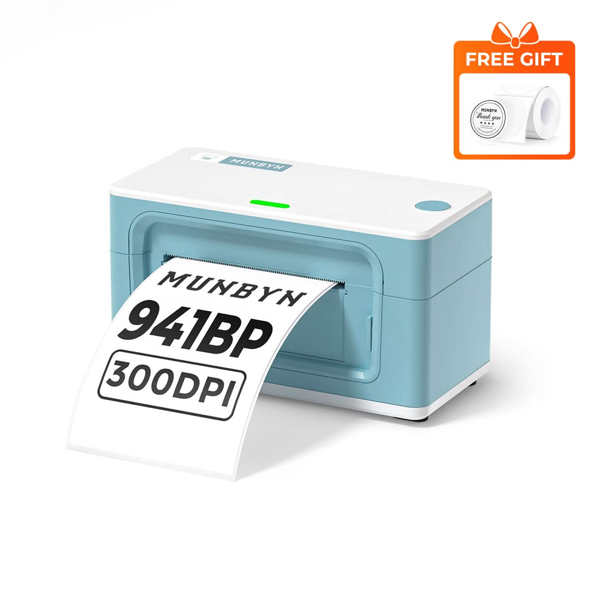 MUNBYN RW941BP 300 DPI Bluetooth Thermal Label Printer