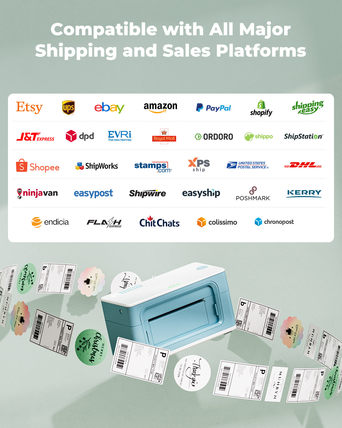 MUNBYN RealWriter 941BP Bluetooth Thermal Label Printer 300DPI