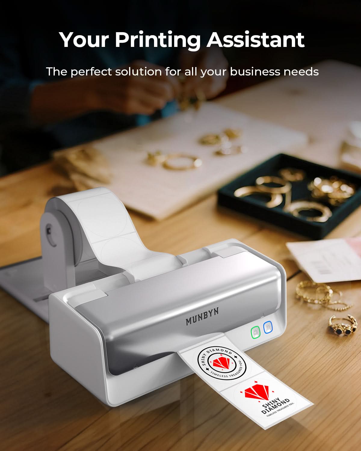 MUNBYN RealWriter 405B thermal label printer for small businesses