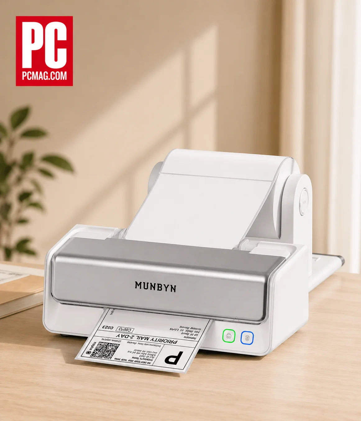 Munbyn 405B thermal label printer with PCMAG logo