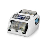 MUNBYN IMC22 money counter machine counting banknotes, white compact currency counting device with digital display