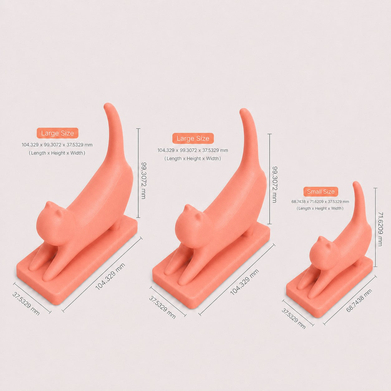 MUNBYN Cat Shaped 3D Printed Thermal Printer Paper Roll Holder 3 Pack