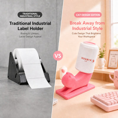 MUNBYN Cat Shaped 3D Printed Thermal Printer Paper Roll Holder 3 Pack