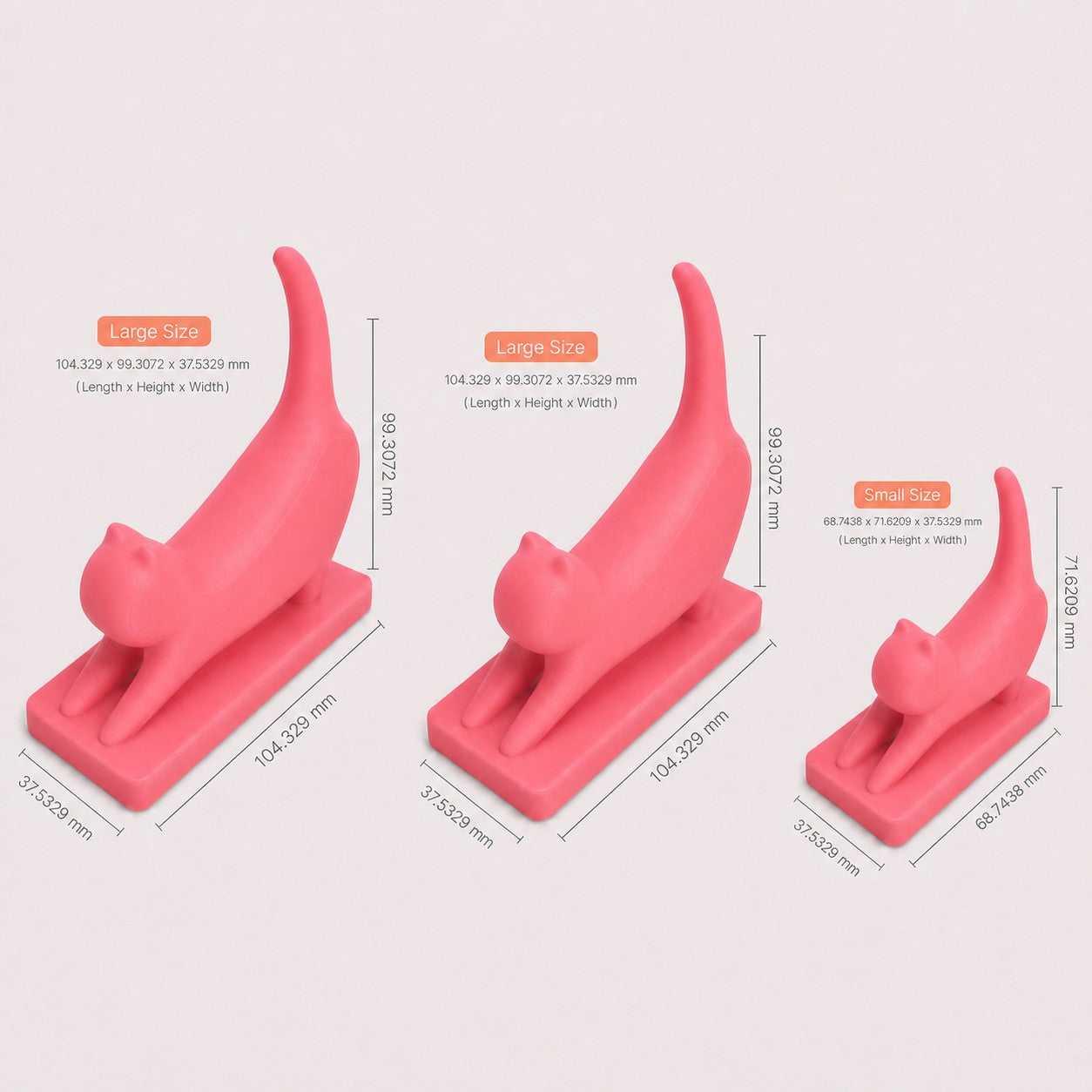 MUNBYN Cat Shaped 3D Printed Thermal Printer Paper Roll Holder 3 Pack