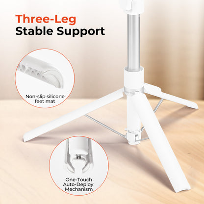 MUNBYN Portable Selfie Stick Phone Tripod with Remote