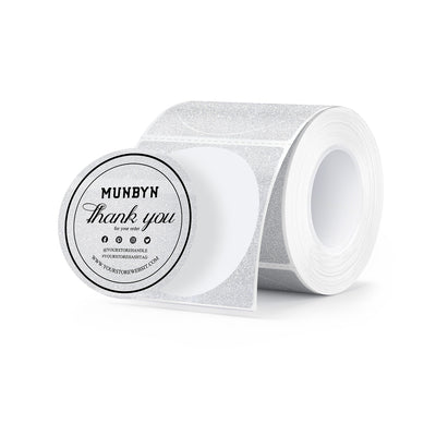 MUNBYN 2" Glitter Round Thermal Labels (100/Roll)