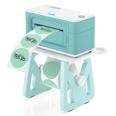 Green ILH02 Label Holder for MUNBYN label printers, accessory for organizing and securing labels.
