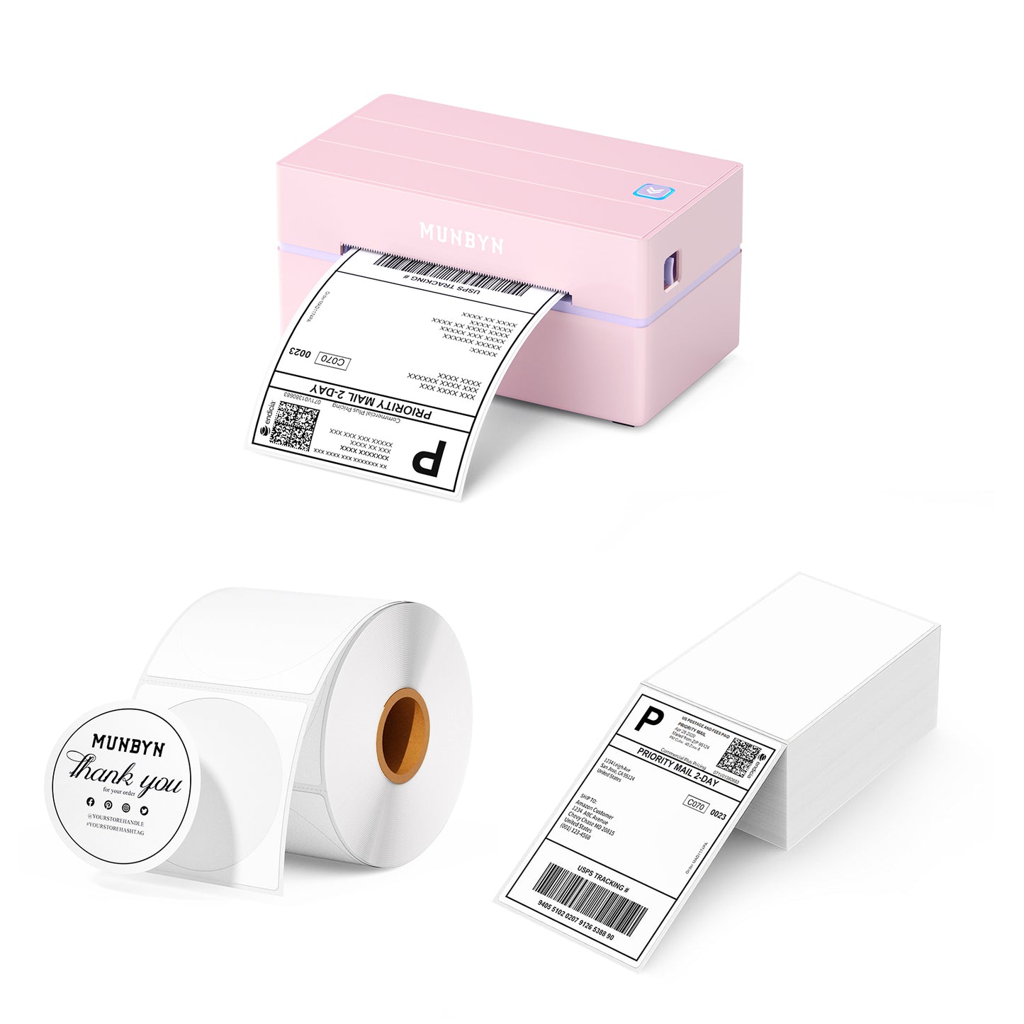MUNBYN RealWriter 130B Bluetooth Thermal Label Printer Kit
