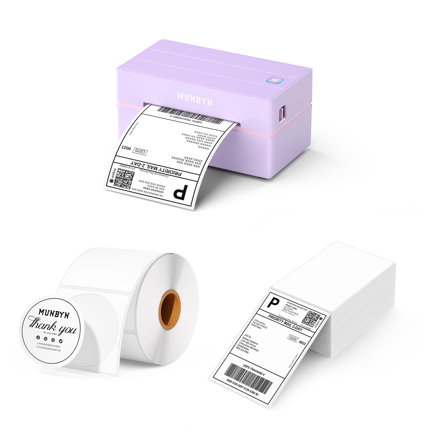 MUNBYN RealWriter 130B Bluetooth Thermal Label Printer Kit