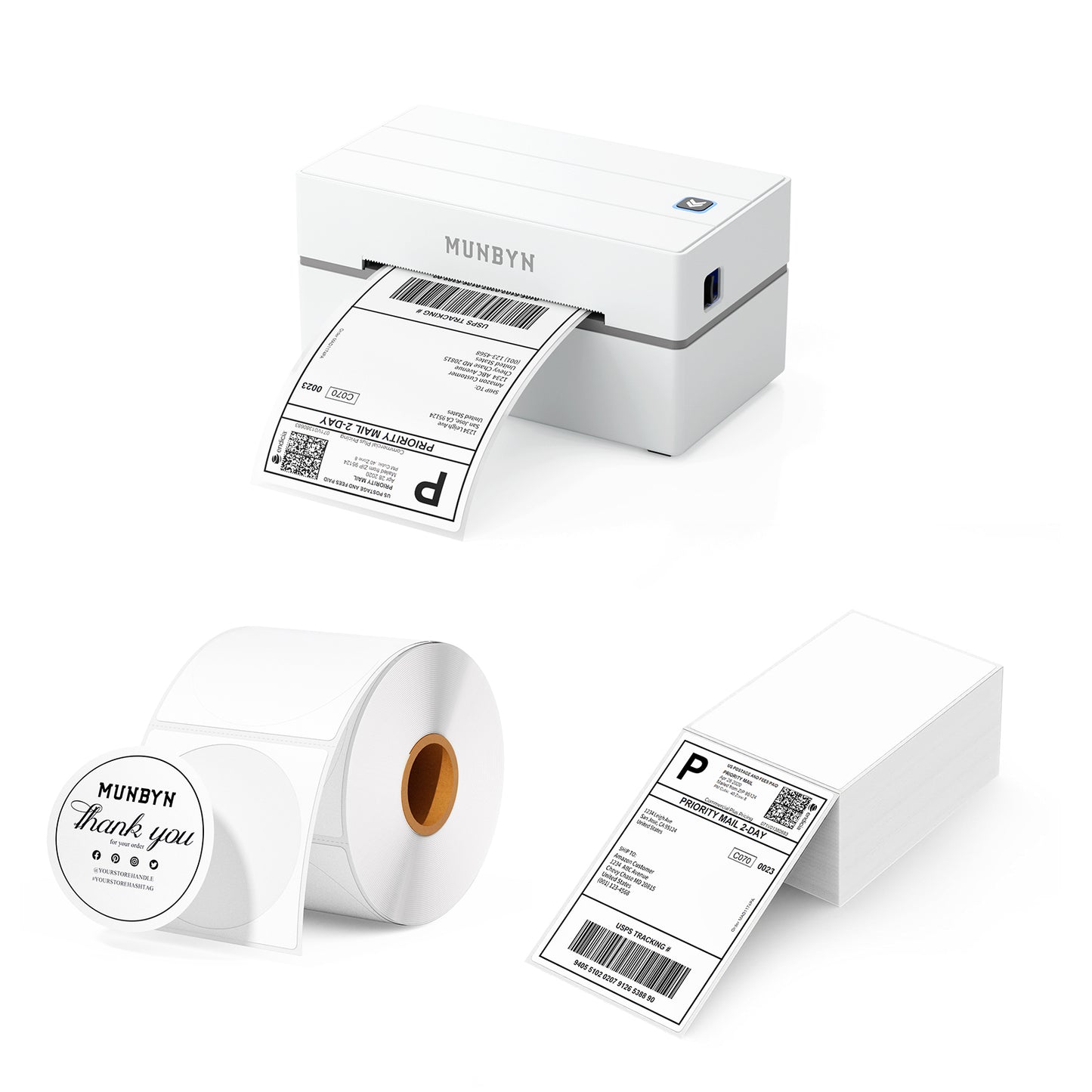 MUNBYN RealWriter 130B Bluetooth Thermal Label Printer Kit