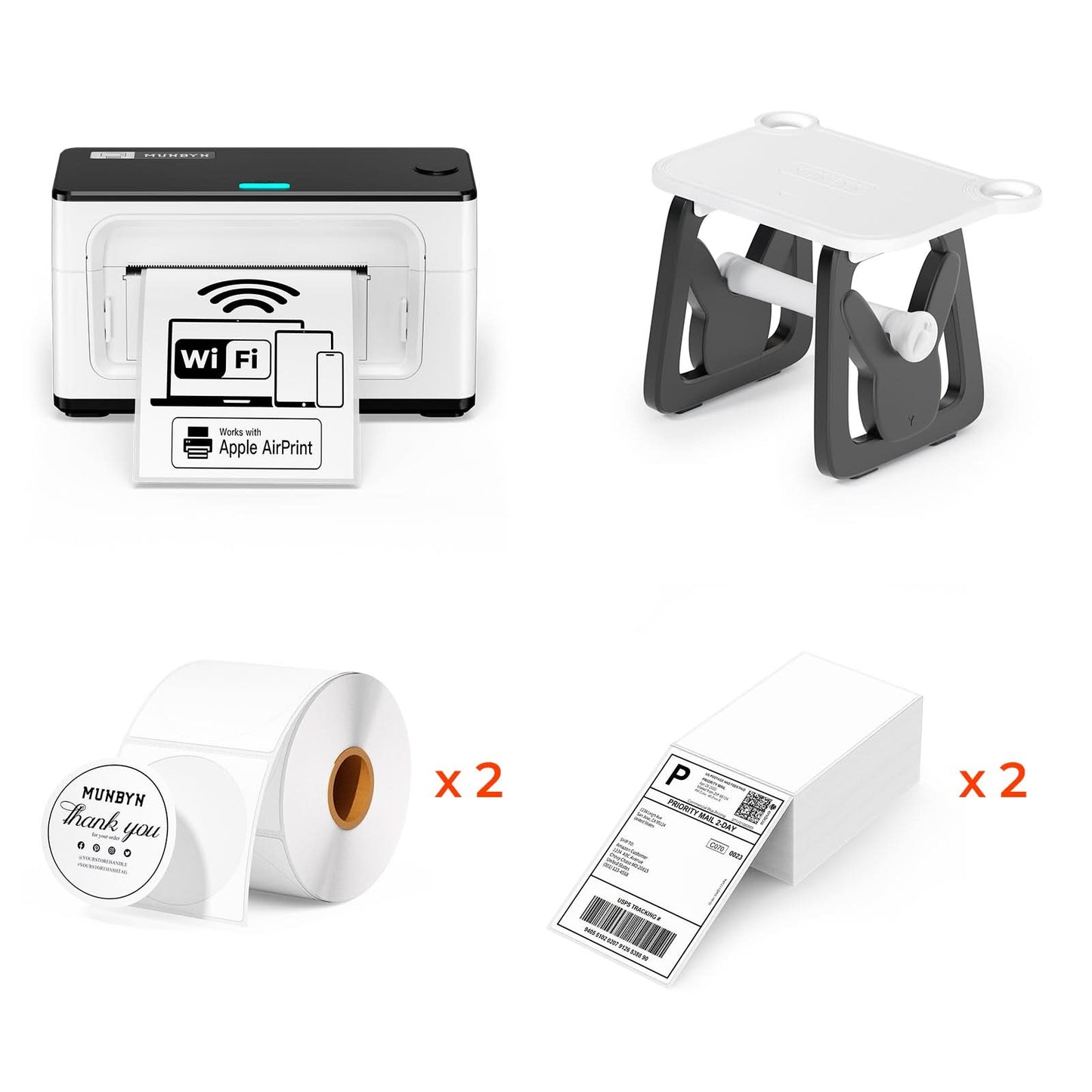 MUNBYN RealWriter 941AP AirPrint Thermal Label Printer Kit