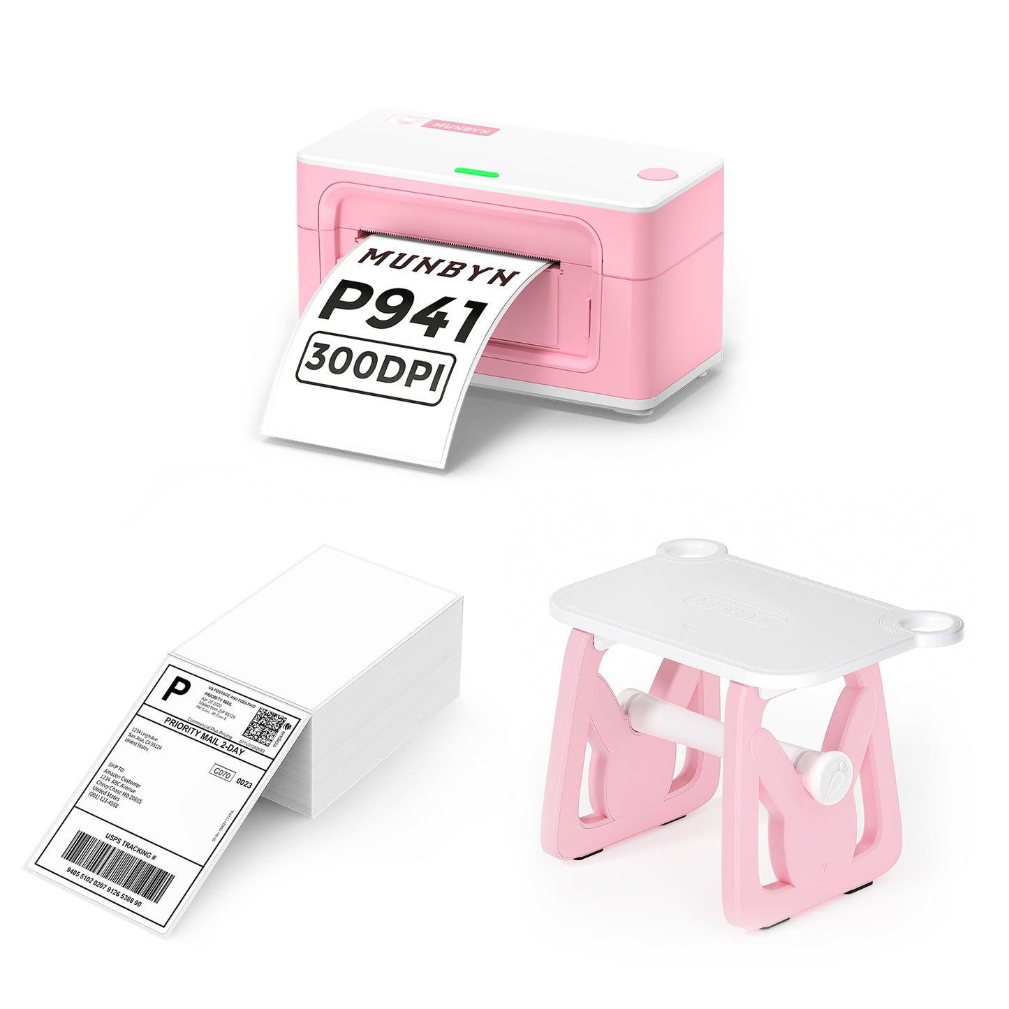 MUNBYN RealWriter 941BP Bluetooth Thermal Label Printer 300DPI Kit