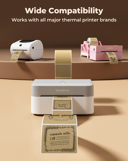 MUNBYN 2"x2" Generic Square Series Thermal Labels (750/Roll)