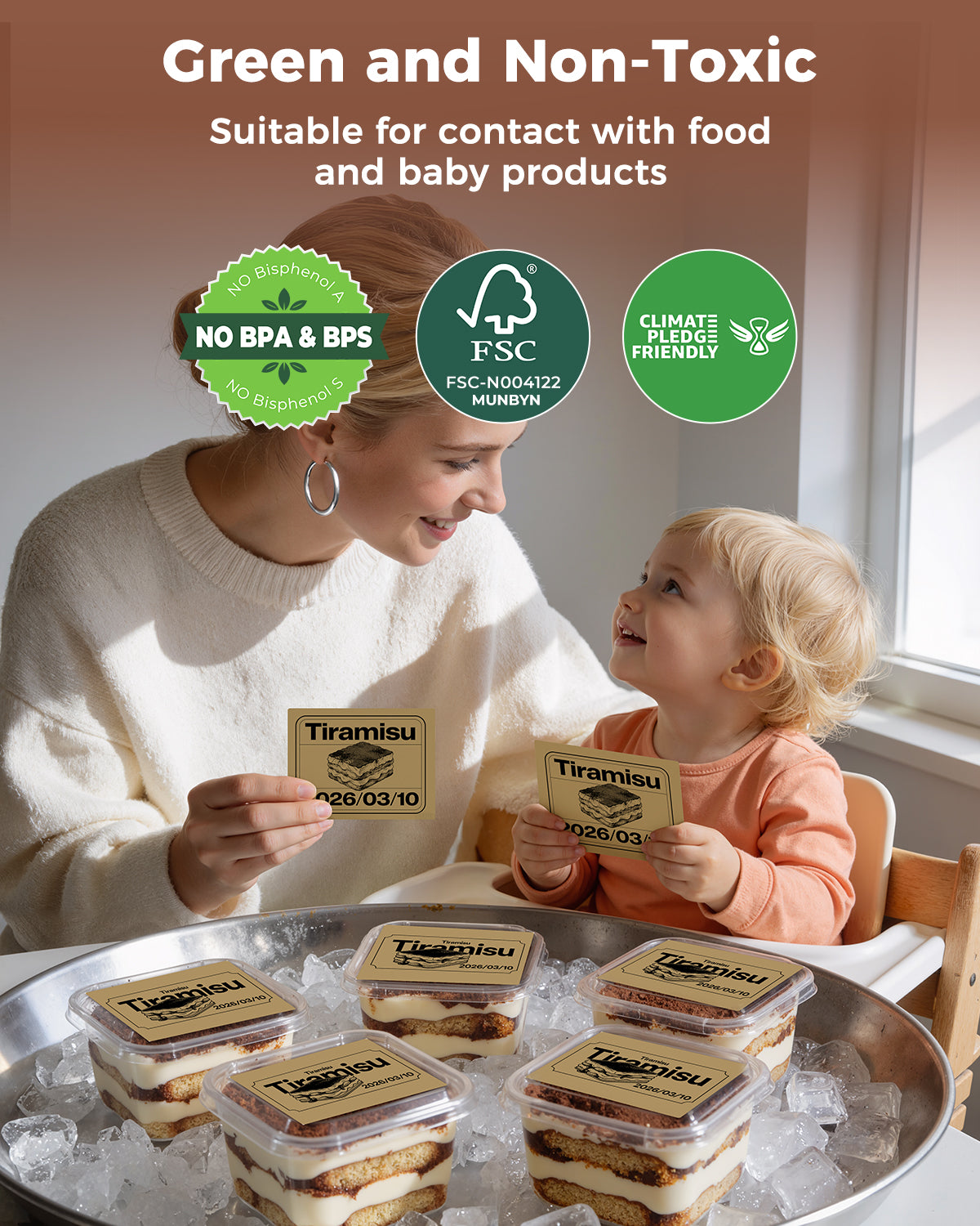 Munbyn 4"x3" Generic Rectangle Series Thermal Labels (500/Roll)