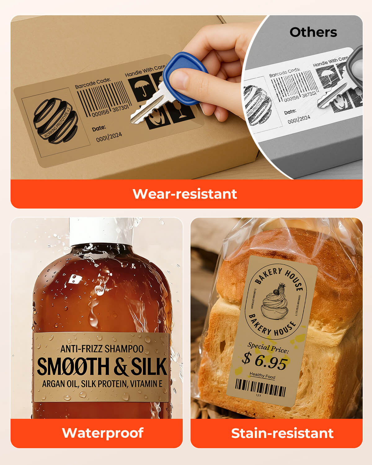 Munbyn 4"x2" Generic Rectangle Series Thermal Labels (500/Roll)