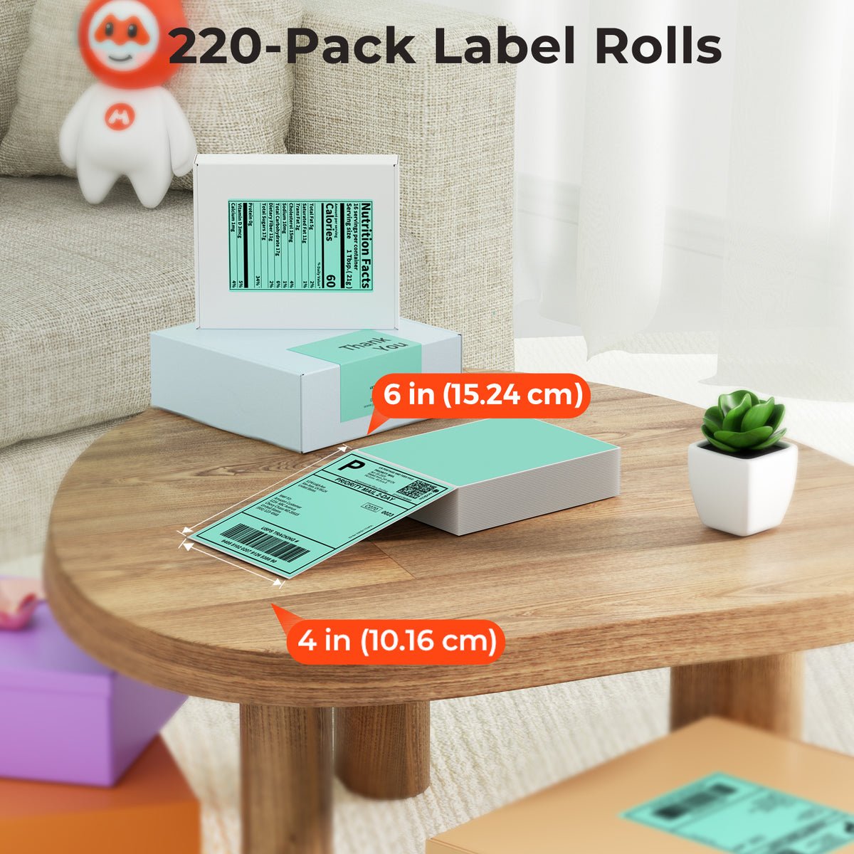 MUNBYN 4x6 Fan-Fold Direct Thermal Shipping Labels for Ecommerce Orders