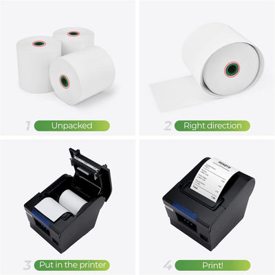 MUNBYN 80mm Thermal Receipt Paper 3 1/8" x 230ft 10 Rolls