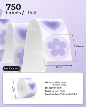 With 750 labels per roll and a versatile 2-inch diameter, these labels are perfect for a wide range of applications.