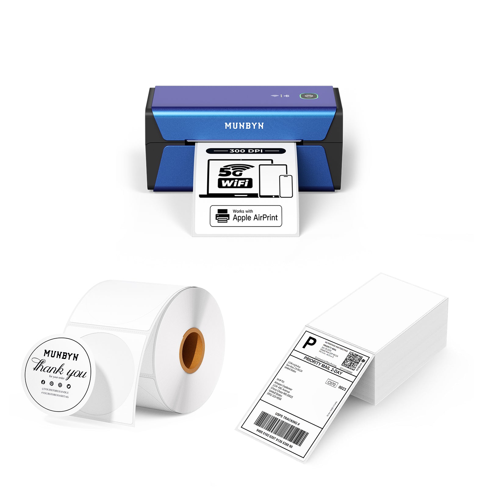 MUNBYN RealWriter 401AP AirPrint Thermal Label Printer Kit - MUNBYN