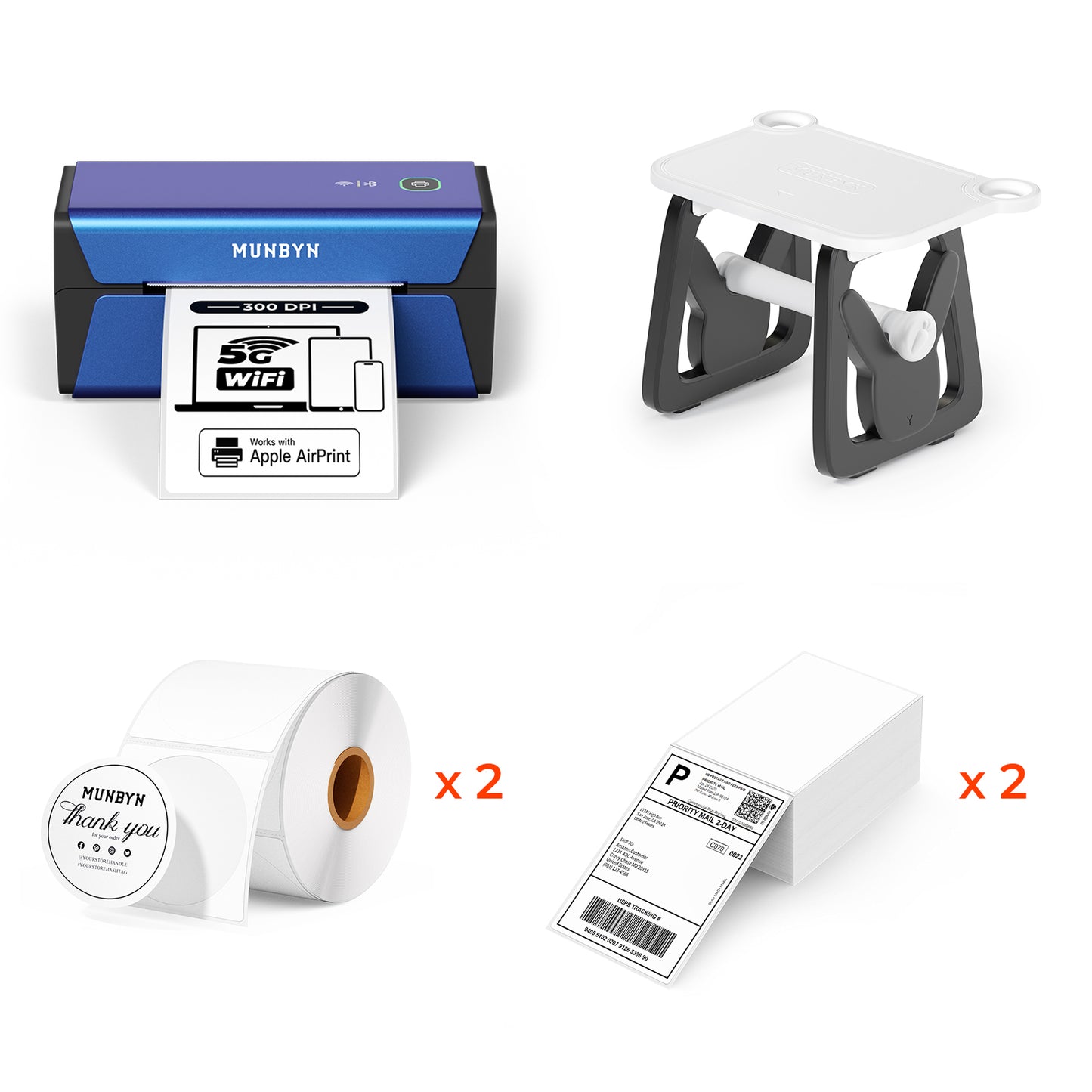 MUNBYN RealWriter 401AP AirPrint Thermal Label Printer Kit