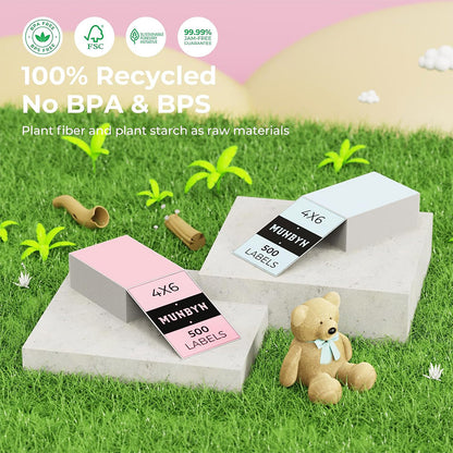 MUNBYN 4"x6" Fan-Fold Direct Thermal Shipping Labels (500/Stack)