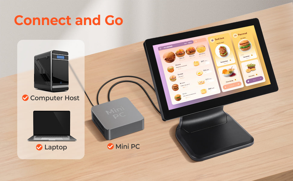 MUNBYN IPTS002 connected to a computer, laptop or mini PC