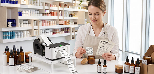 skincare label printer beauty shop