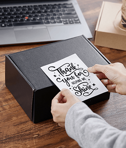 thank you sticker small business packaging