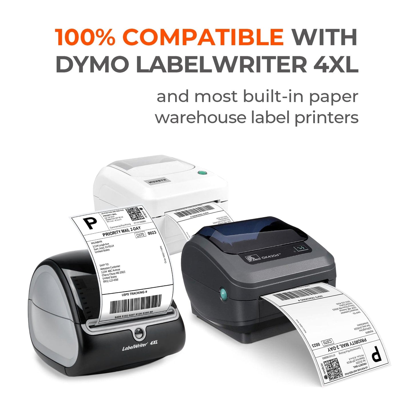 MUNBYN 4"x6" Direct Thermal Shipping Labels (220/Roll)
